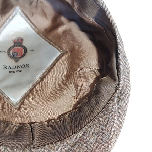 Christy's London Radnor Tweed 100% Wool Gray Brown White Newsboy Cabbie Cap Vint - Picture 12 of 15